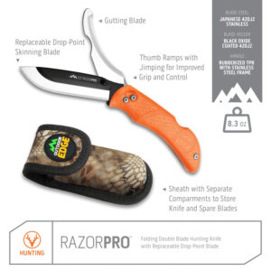 Outdoor Edge foldekniv 3,5" RazorPro S Orange - udtagningskniv